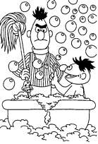 coloriage rue sesame dans la baignoire